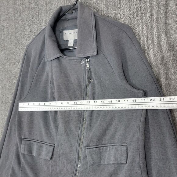 Marrakech Jacket Womens Medium Gray Stretchy Moto Asymmetrical Boho Zip Up - Picture 7 of 13